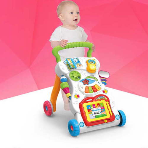 IGEED Baby Walker Sit-to-Stand Toys,Learning Walker for Toddler,Multifunctional Educational Activity Center Removable Play Panel,Push Walker Toys Gifts for Infant 6-18 Months