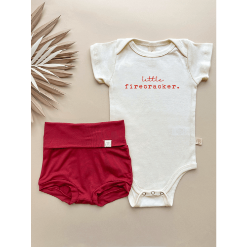 Little Firecracker - Bundle Red Bloomers Outfit Set