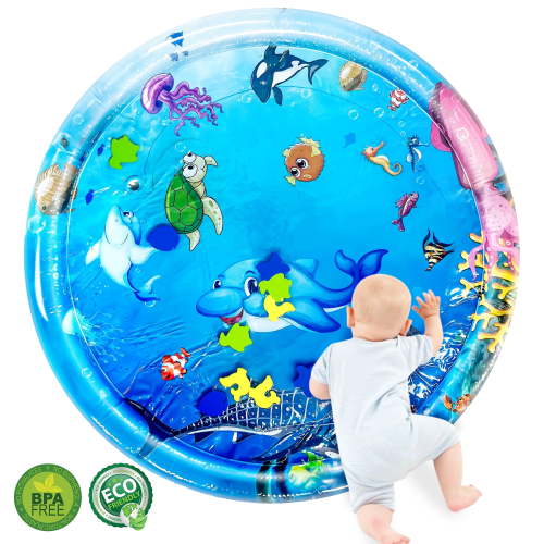BUSATIA Tummy Time Water Play Mat for 3-12 Month Infants and Toddlers, Newborn Crawling, Development Toys, Baby Play Mat