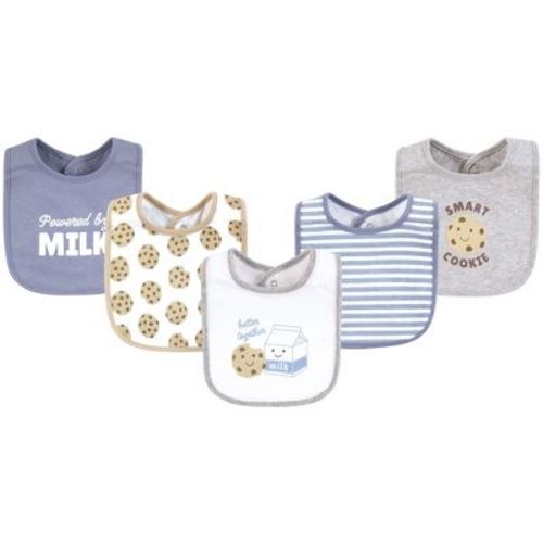 Hudson Baby Cotton Bibs, Milk And Cookies Better Together, One Size