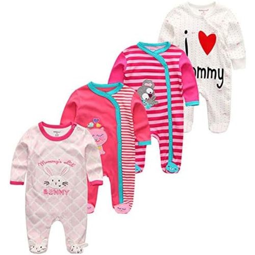 Kiddiezoom Baby and Toddler Boys'Snug Fit Footed Cotton One-Piece Romper Jumpsuit