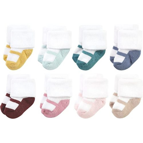 Hudson Baby Baby Girls' Cotton Rich Newborn and Terry Socks
