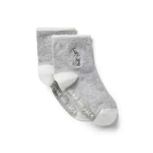 Newborn Classic Grey Heather Baby Bunny Sock by Janie and Jack