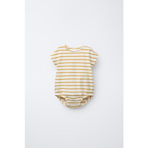 STRIPED BODYSUIT - Ocher | ZARA United States