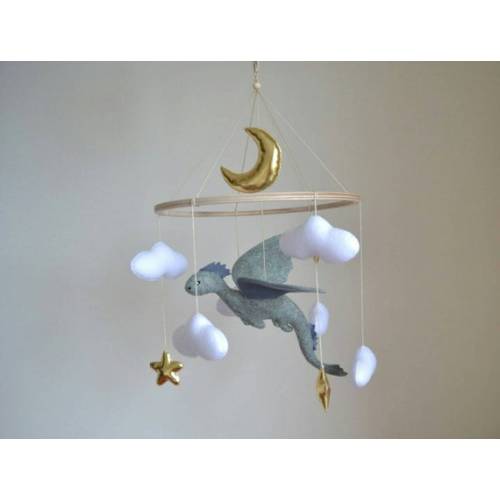 Baby Dragon Mobile, Crib Mobile, Dragon Theme Nursery, Dragon Kingdom Room - Etsy