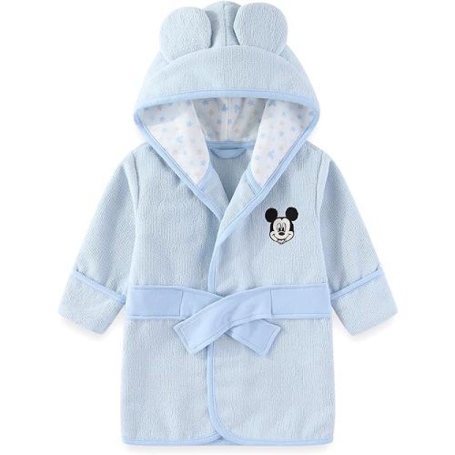 Disney Baby Mickey Mouse Boys Terry Hooded Towel Bathrobe with Ears One Size