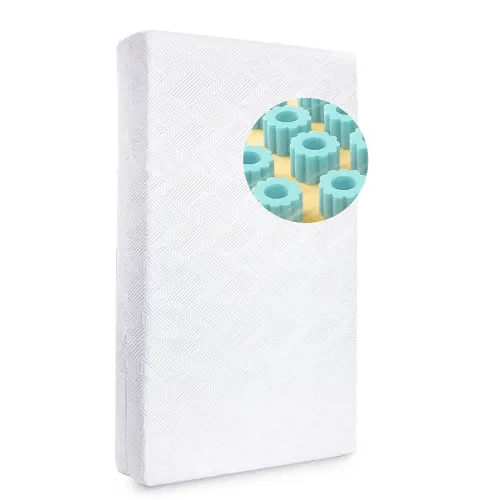 BABELIO Ergonomic Zoning Crib Mattress Dual-Sided Memory Foam Waterproof 6" Thick Toddler Mattress with Zipper Cover, Fits Standard Crib