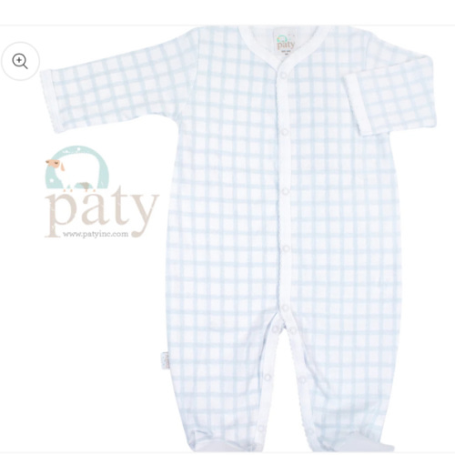 Paty Pima Gingham Footie #15119GHM – PatyInc
