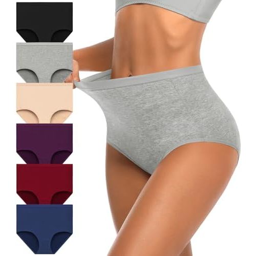 OLIKEME Womens Cotton Underwear High Waisted Postpartum C Section Panties Soft Stretch Breathable Full Coverage Briefs 6 Pack