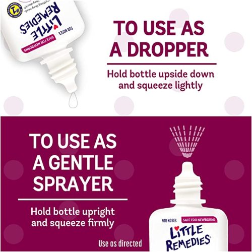 Little Remedies Saline Spray and Drops, Safe for Newborns, 0.5 fl oz (Pack of 2)