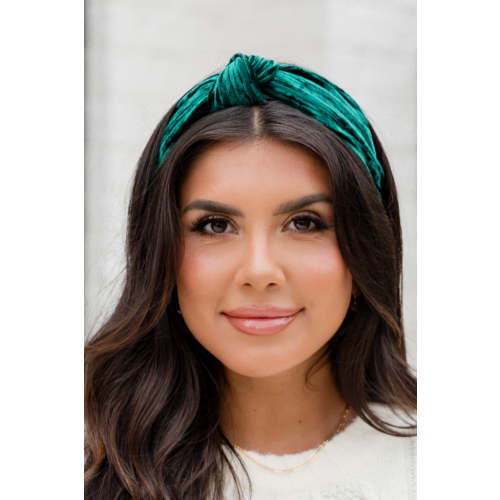 Emerald Green Velvet Knotted Headband