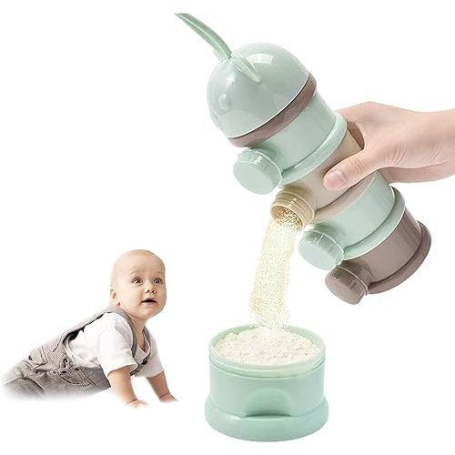 4 Layers Baby Milk Powder Formula Dispenser, Portable Baby Feeding Travel Storage Container Baby Milk Powder Formula Pot Twist-lock Non-Spill Stackable Baby Snack Storage BPA Free