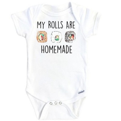 Sushi Roll Onesie® Baby Boy Girl Clothes Infant Bodysuit Funny Cute Newborn GS1 White 6-9M Onesie®