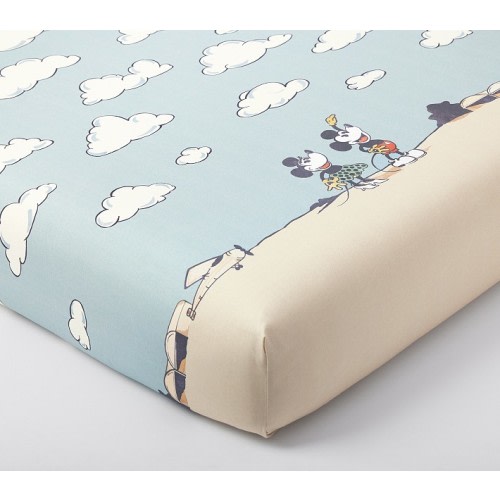 Disney Home x Sanderson Mickey Mouse Clouds Picture-Perfect Organic Crib Fitted Sheet