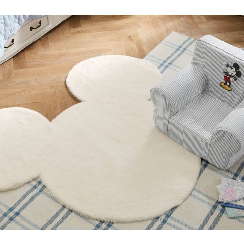 Disney Mickey Mouse Shaped Faux Fur Washable Rug