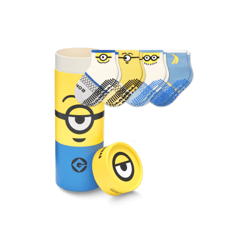 Toddler Minions Gripper Calf Sock 4-Pack Gift Box