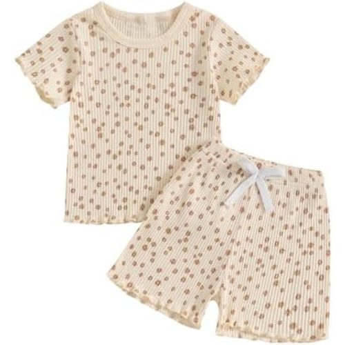 Toddler Baby Girl Summer Outfit Short Sleeve T Shirt Top Casual Shorts Set Infant Newborn Clothes 6 12 18 24 Month
