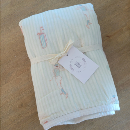 Vintage Golf 6 Layer Gauze Blanket
