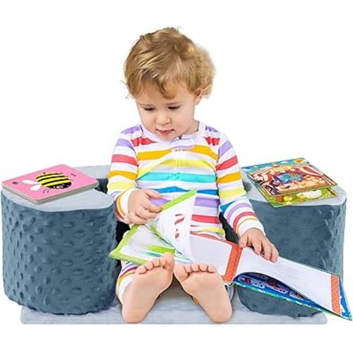 MABOZOO Sit Up Pillow for Baby, Foam Baby Floor Seat Support Seat, Blue