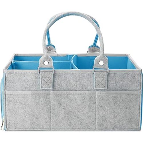 Mr. Pen- Baby Diaper Caddy Organizer, Blue Inside, Diaper Organizer, Car Diaper Caddy, Baby Caddy Organizer, Portable Diaper Caddy, Diaper Organizer for Changing Table, Baby Organizer for Nursery