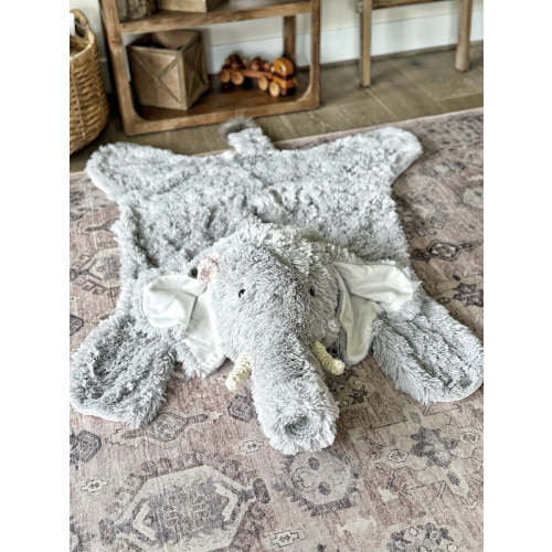 Gray Elephant Rug for Safari Nursery