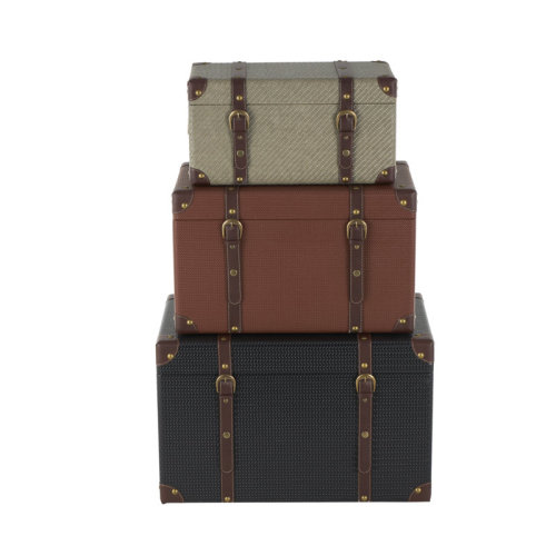Alcott Hill® Charlostin 3 Piece Manufactured Wood Accent Trunk & Reviews | Wayfair