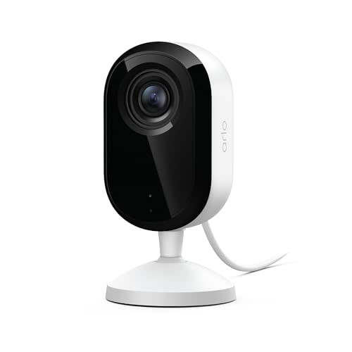 Arlo Essential Indoor Baby Camera 2K (3rd Gen) - Privacy Shield, 1-Cam | 2K baby & kid surveillance camera; 6.5 ft wired cable; Privacy shield; Person detection; Night vision; 1-mo Secure plan incl.
