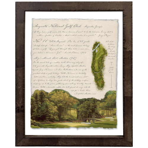 Illustrated Golf Course Art - Augusta No. 11 - Affordable Fine Art