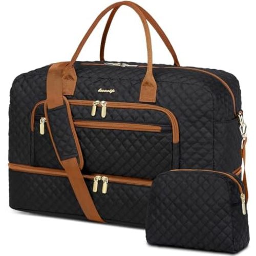 Travel Duffle Bag Weekender for Women - 38L Carry-On Overnight Personal Item Bag with Shoe Compartment & Wet Pocket Weekend Tote Bags with Toiletry Hospital Bags for Labor and Delivery