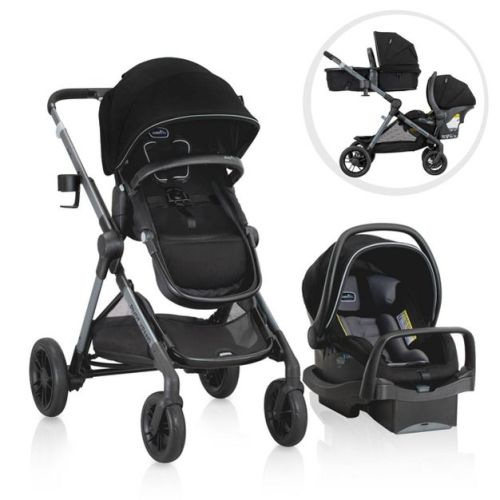 Evenflo Pivot Xpand Travel System with LiteMax Infant Car Seat - Sabino Gray