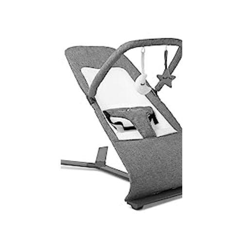 Baby Delight Alpine Deluxe Portable Bouncer | Infant | 0 – 6 months | Charcoal Tweed