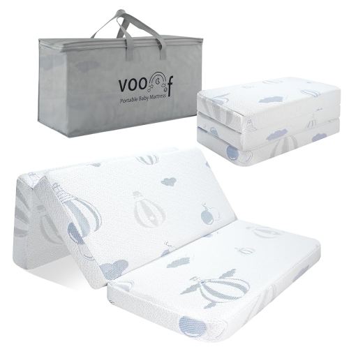 Trifold Pack and Play Mattress, 38"x26" High Density Foam Pack N Play Mattresses for Baby Toddler, Portable Travel Crib Mattress for Pack N Play with Carry Bag,