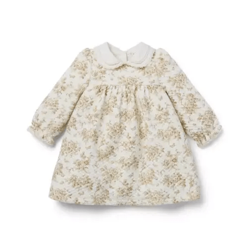 Newborn Cream And Sugar Floral Toile Baby Floral Toile Quilted Dress by Janie and Jack