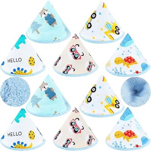 Timgle 10 Pcs Coral Velvet Pee Covers Baby Boy, Strong Water Absorption Pee Shield for Baby Boy, Reusable Diaper Changing Accessory for Boys Newborn Gift(Dinosaur)