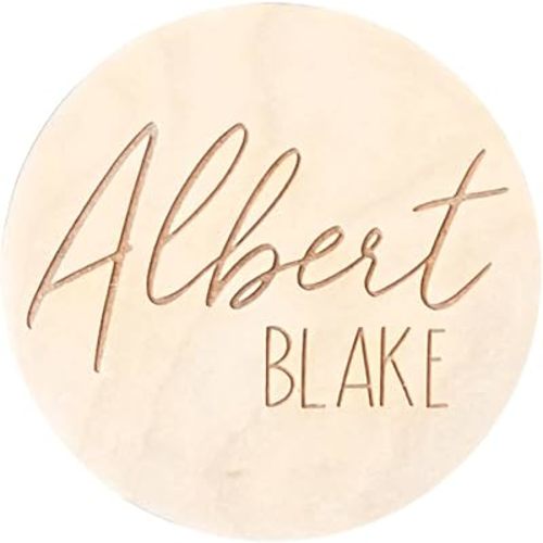 Personalized Newborn Announcement Sign for Hospital - Single/Double Sided - Wooden Birth Announcement Sign - Name Baby Announcement Sign Customized Gender Neutral (Single Sided Name Only)