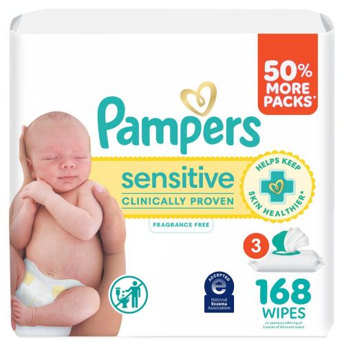 Pampers Sensitive Baby Wipes - 168ct: Hypoallergenic, Paraben-Free, For Face & Hands & Diaper Area