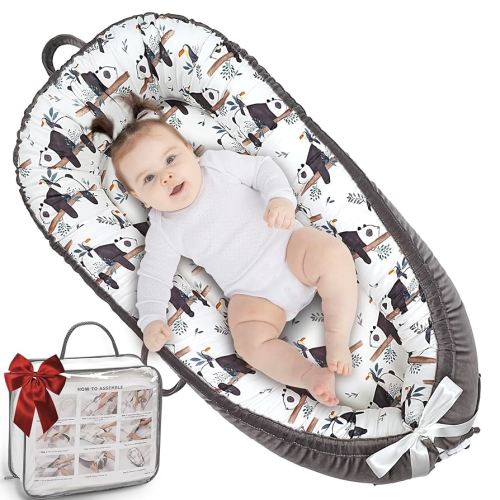 Baby Lounger - Baby Lounger for Newborn 0-24 Months, Ultra Newborn Babies Essentials Gifts, Baby Snuggle Nest Me Baby Lounger, Lightweight Infant Baby Lounger Cover- Baby Panda