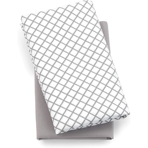 Chicco Lullaby Playard Sheets - Grey Diamond 2-Pack | Grey/White