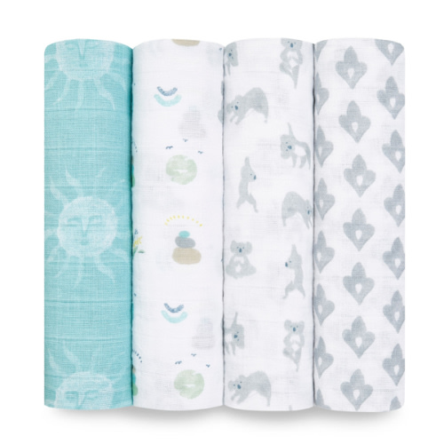 Now + Zen Cotton Muslin Swaddle 4pk | aden + anais