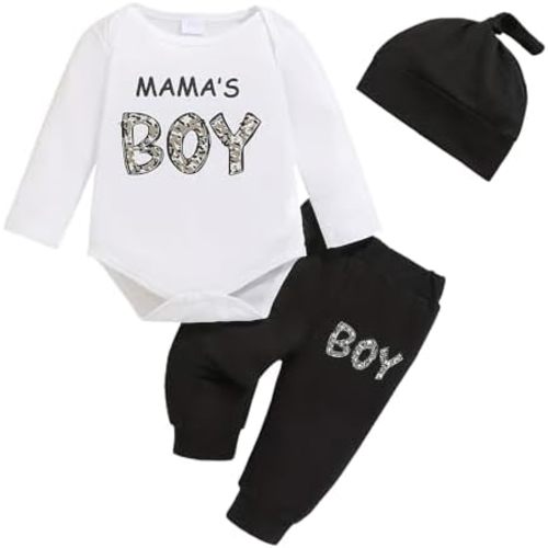 Baby Boy Clothes Newborn Infant Baby Clothes Romper + Pants + Hat 3PCS Outfits Set