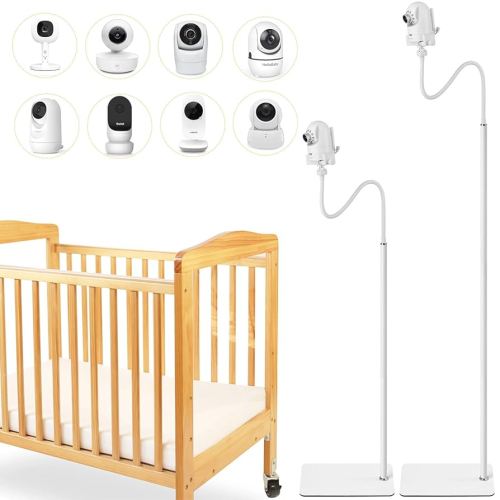iTODOS Baby Monitor Floor Stand Holder Mount compatible with Infant Optics DXR-8 Pro,Nanit Pro & Flex Stand,VTech VM819/VM901,HelloBaby,Momcozy,eufy,Motorola,Owlet, Keep Baby Away from Touching