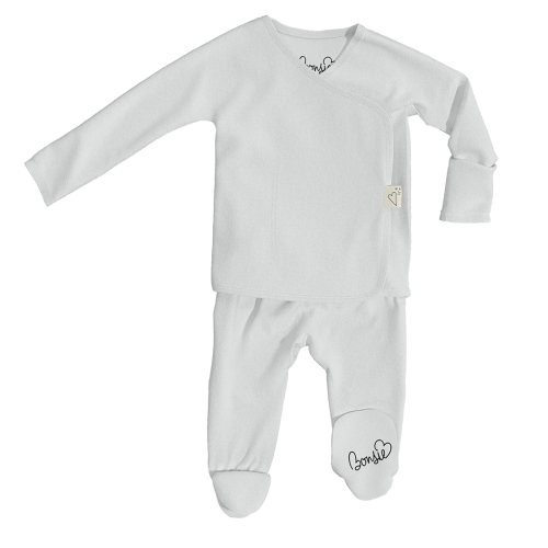 Footie - Grey/Milk – Newborn - Bonsie Skin to Skin Babywear