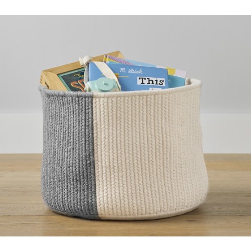 Two Toned Wool Blend Basket | Pottery Barn Kids