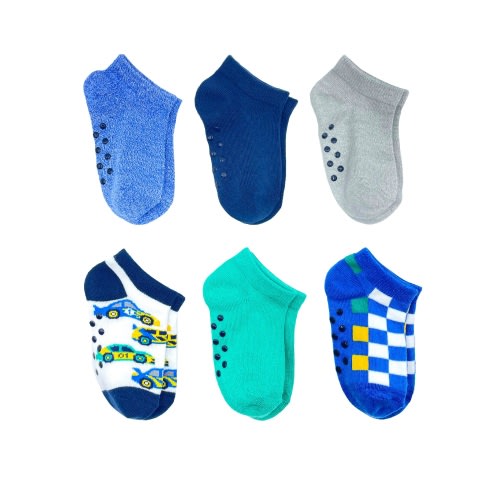 Wonder Nation Baby and Toddler Boy Ankle Socks, 6-Pack, Sizes 0M-18M