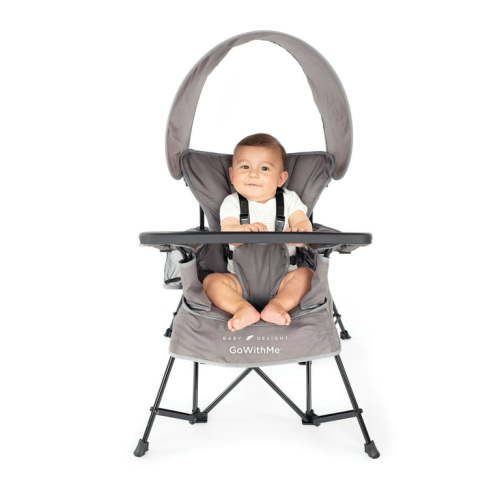 Baby Delight Go with Me Jubilee Deluxe Portable Play Seats, Infant Chair with Removable Canopy, Gray