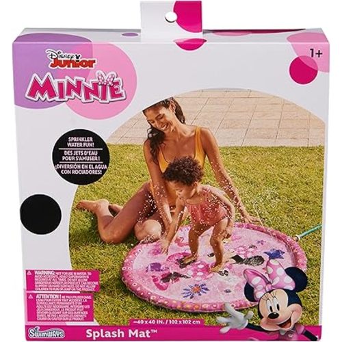 SwimWays Minnie Mouse Splash Mat, Kids Splash Pad & Outdoor Toys, Minnie Mouse Party Supplies Water Toys for Kids Aged 1 & Up