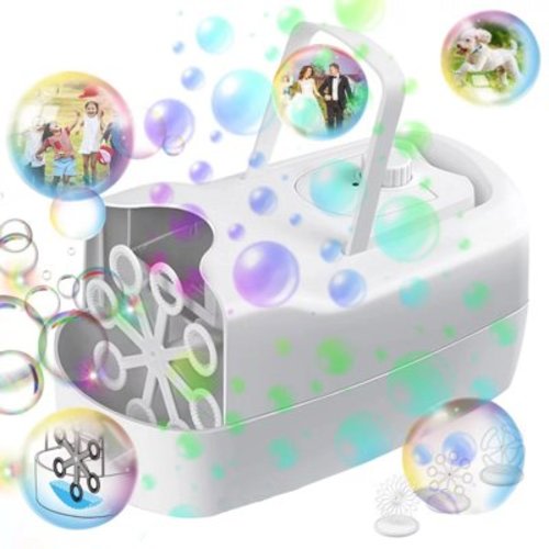 Bubble Machine for Kids, 2 Speeds & 10000+ Bubbles per Minute, Bubble Blower for Toddlers with 3 Wands, Professional Automatic Bubble Machine for Parties