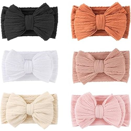 AQOKKA Baby Bows Headbands Nylon Baby Girl Headbands Soft Handmade Hairbands Toddler Hair Accessories for Girls Baby Newborn Infant Kids