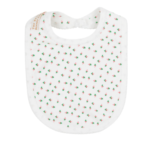 Burp Me Bib - Port Royal Rosebud with Worth Avenue White