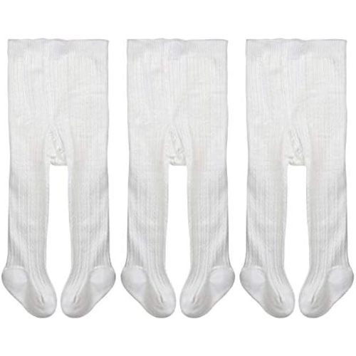 EPEIUS Baby Girls Tights Cable Knit Leggings Stockings Cotton Pantyhose for Newborn Infants Toddlers 3/6 Pack